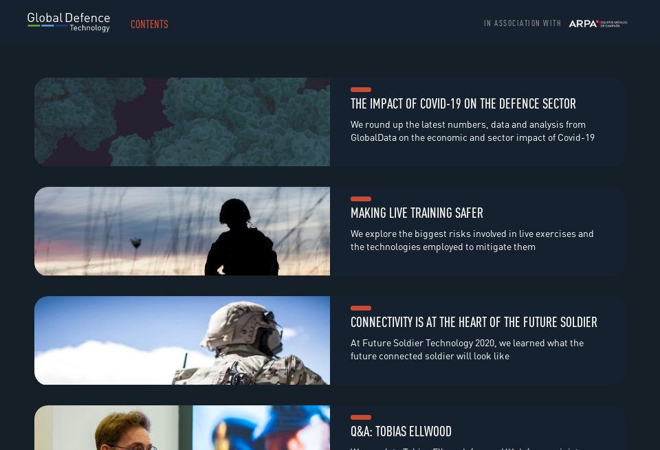 Contents - Global Defence Technology | Issue 110 | April 2020