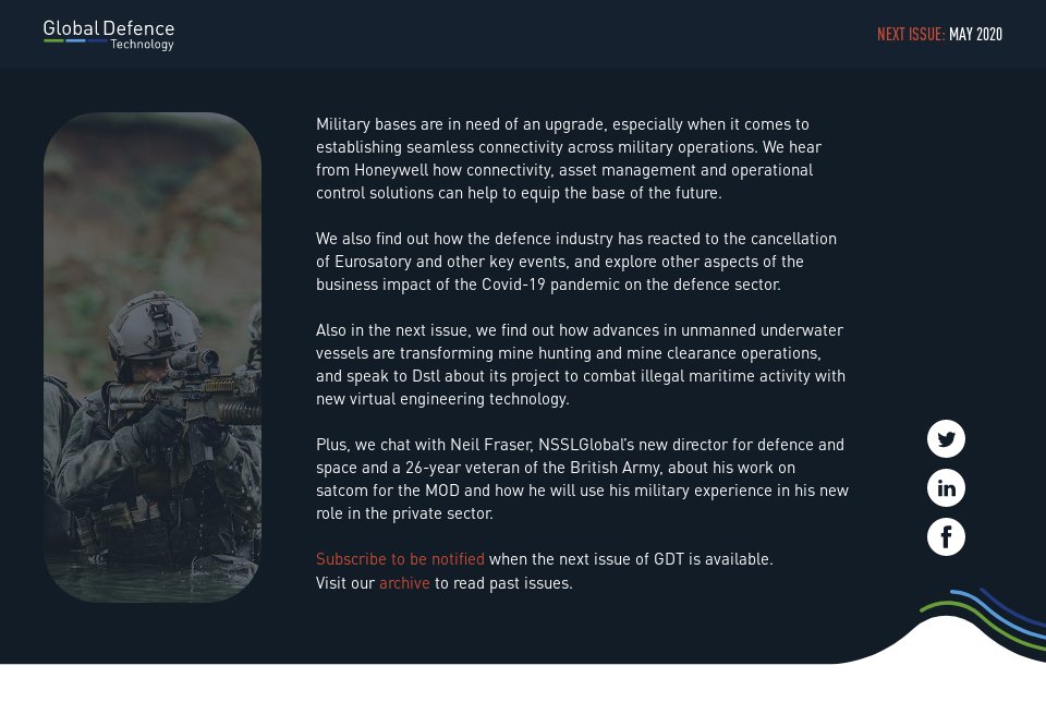 Next issue preview - Global Defence Technology | Issue 110 | April 2020