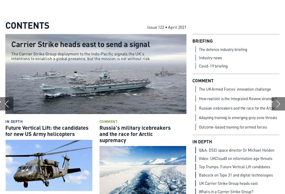 Contents - Global Defence Technology | Issue 122 | April 2021