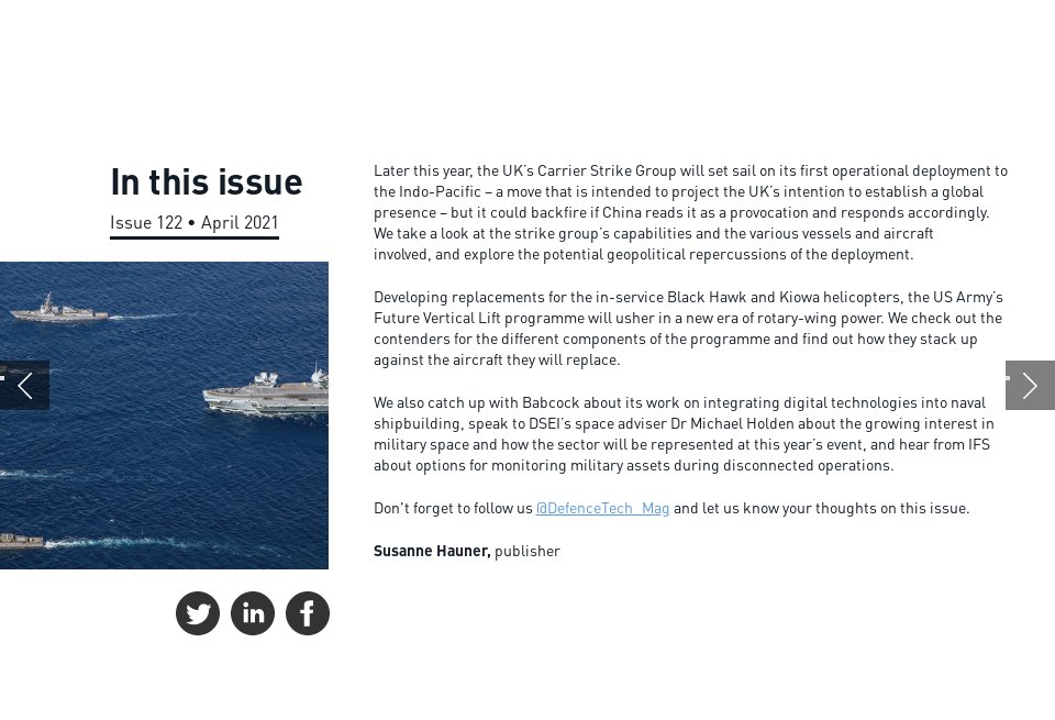 In this issue - Global Defence Technology | Issue 122 | April 2021
