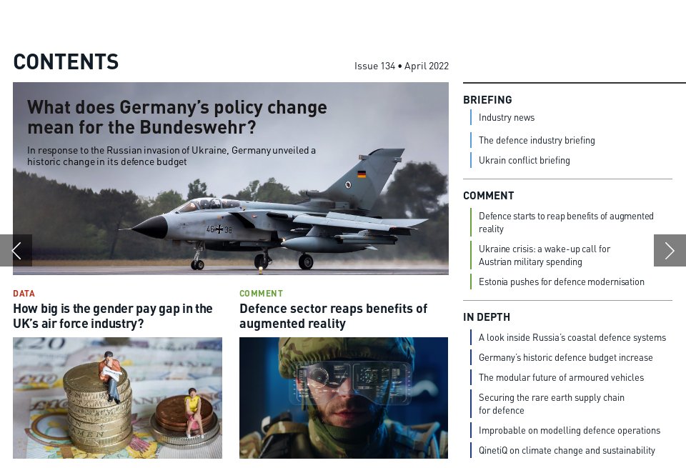 Contents - Global Defence Technology | Issue 134 | April 2022