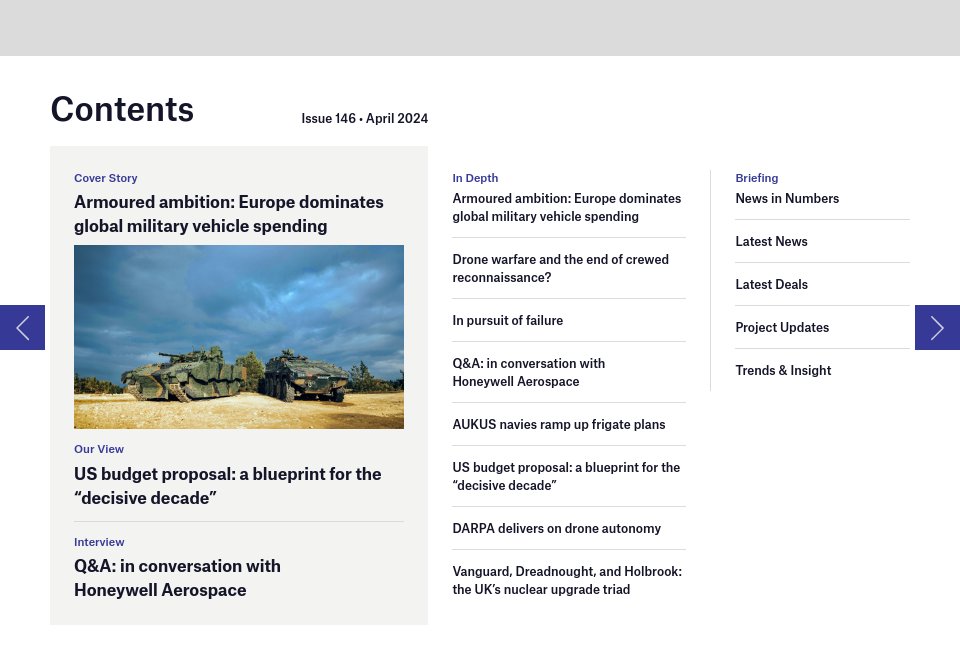 Contents - Global Defence Technology | Issue 146 | April 2024