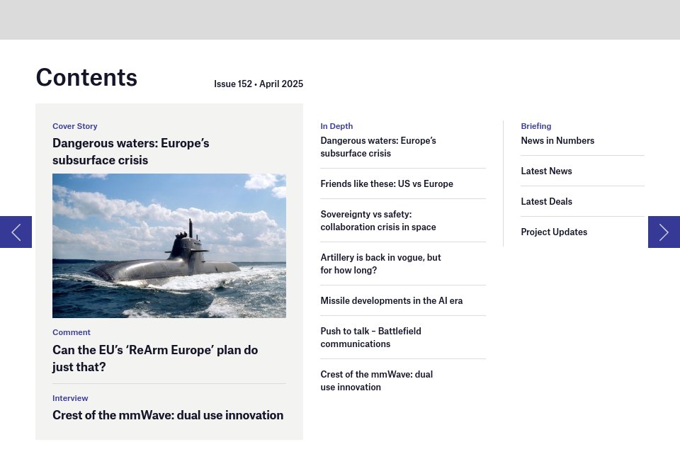 Contents - Global Defence Technology | Issue 152 | April 2025