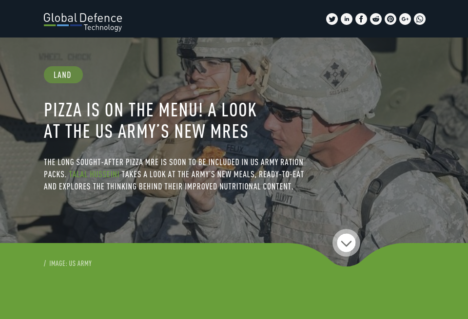 Pizza is on the menu! A look at the US Army’s nextgen MREs Global