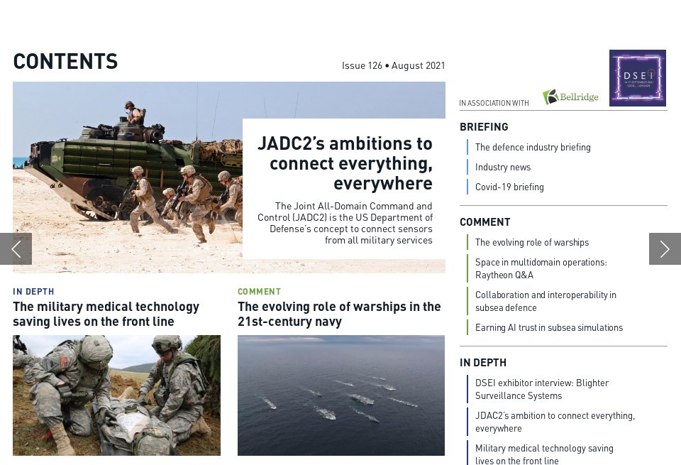 Contents - Global Defence Technology | Issue 126 | August 2021