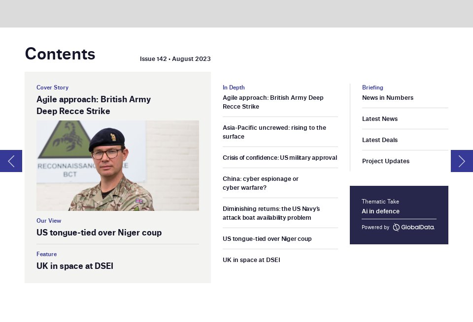 Contents - Global Defence Technology | Issue 142 | August 2023