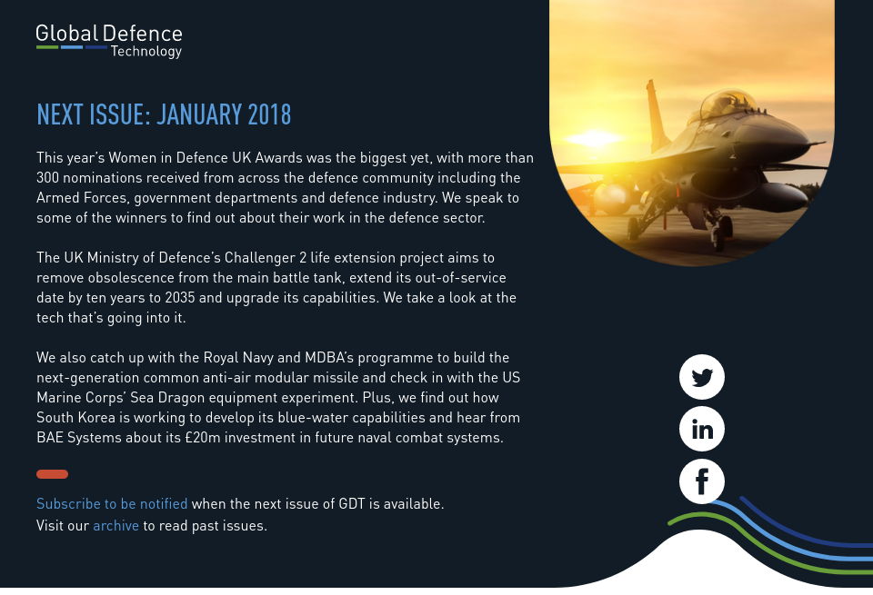 Next issue preview - Global Defence Technology | Issue 94 | December 2018