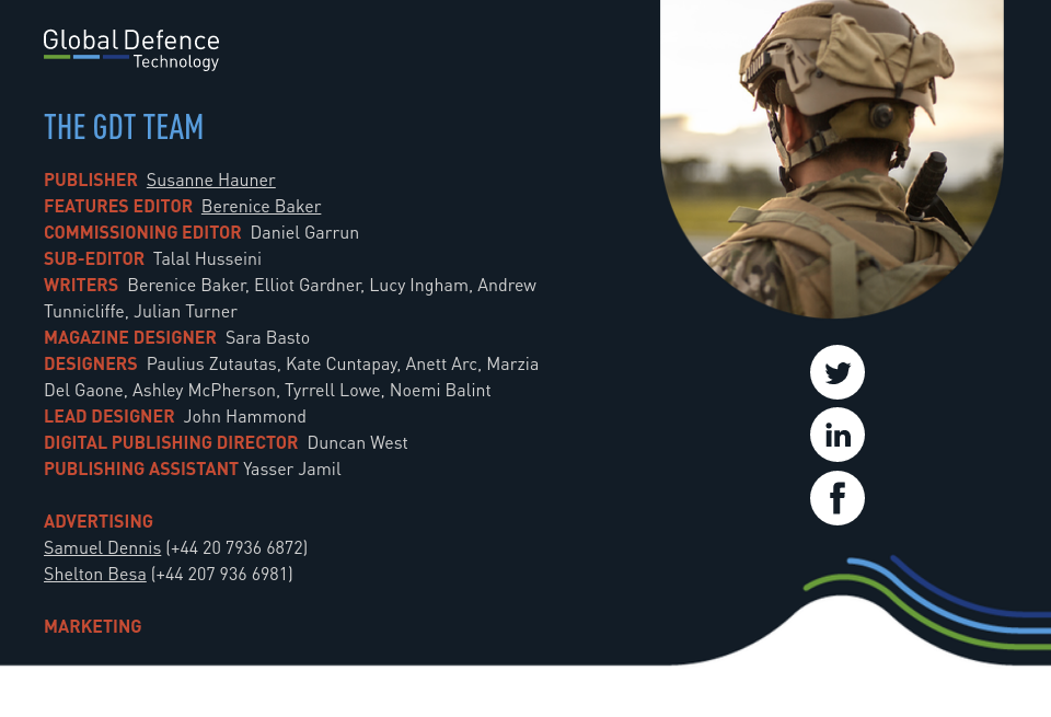 The GDT team - contact us - Global Defence Technology | Issue 94 ...