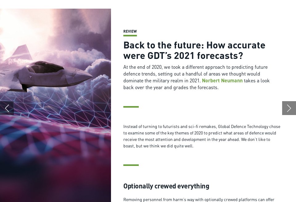 GDT’s 2021 forecasts revisited - Global Defence Technology | Issue 130 ...
