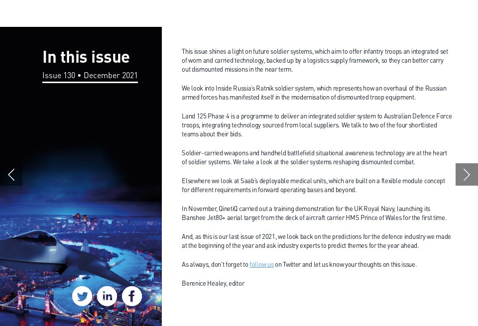 In this issue - Global Defence Technology | Issue 130 | December 2021
