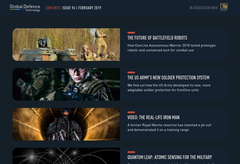 Contents - Global Defence Technology | Issue 96 | February 2019