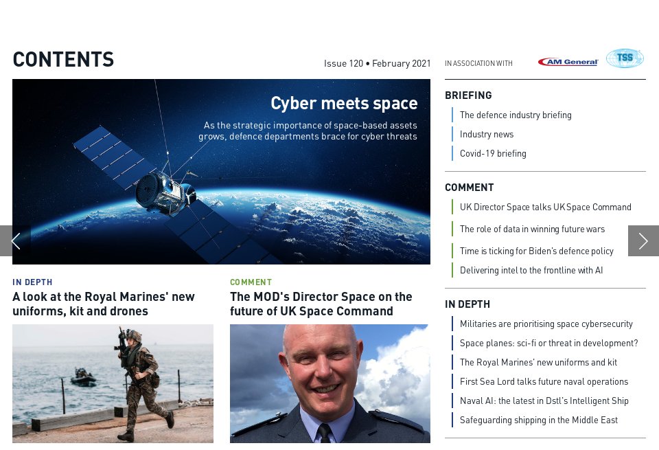 Contents - Global Defence Technology | Issue 120 | February 2021