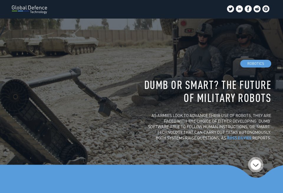 Dumb or smart? The future of military robots - Global Defence Technology | Issue 107 | January 2020