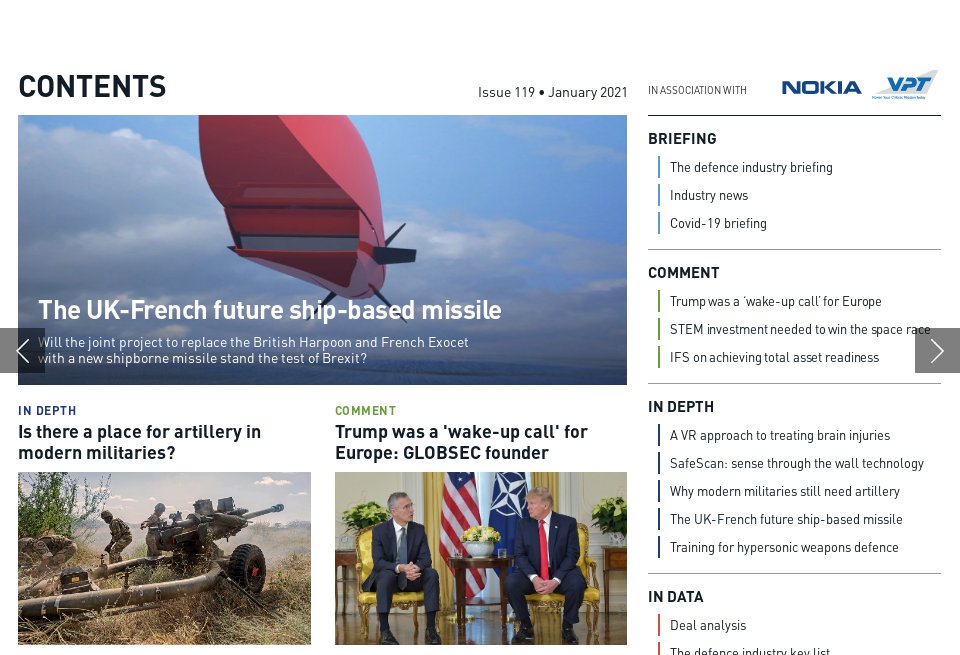 Contents - Global Defence Technology | Issue 119 | January 2021