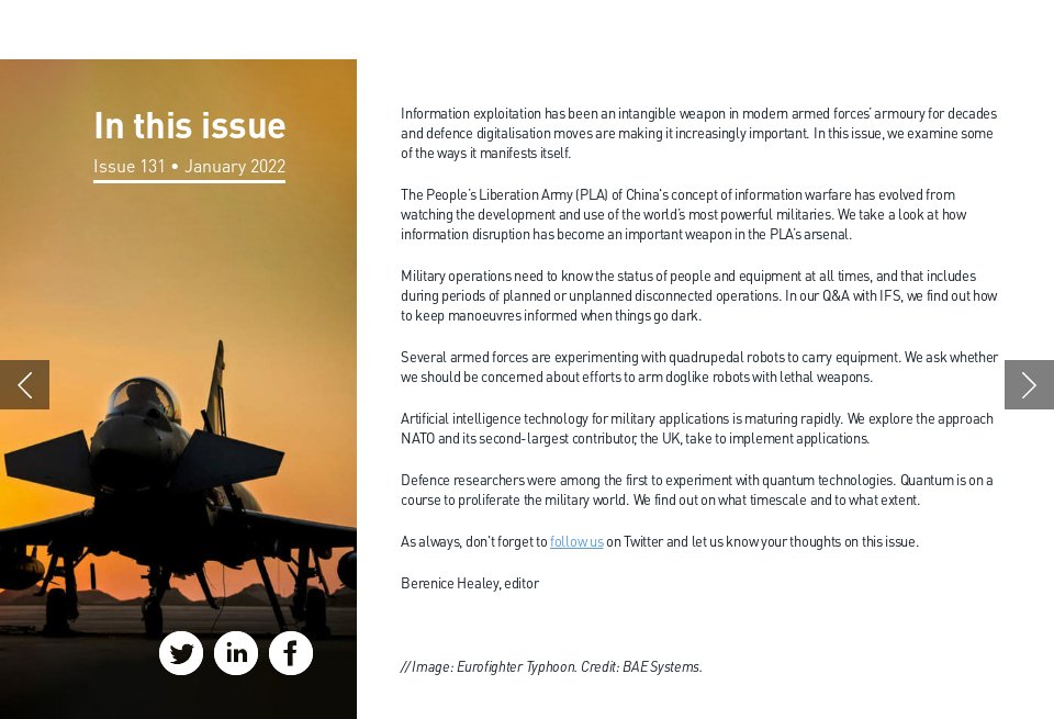 Briefing - Global Defence Technology | Issue 131 | January 2022