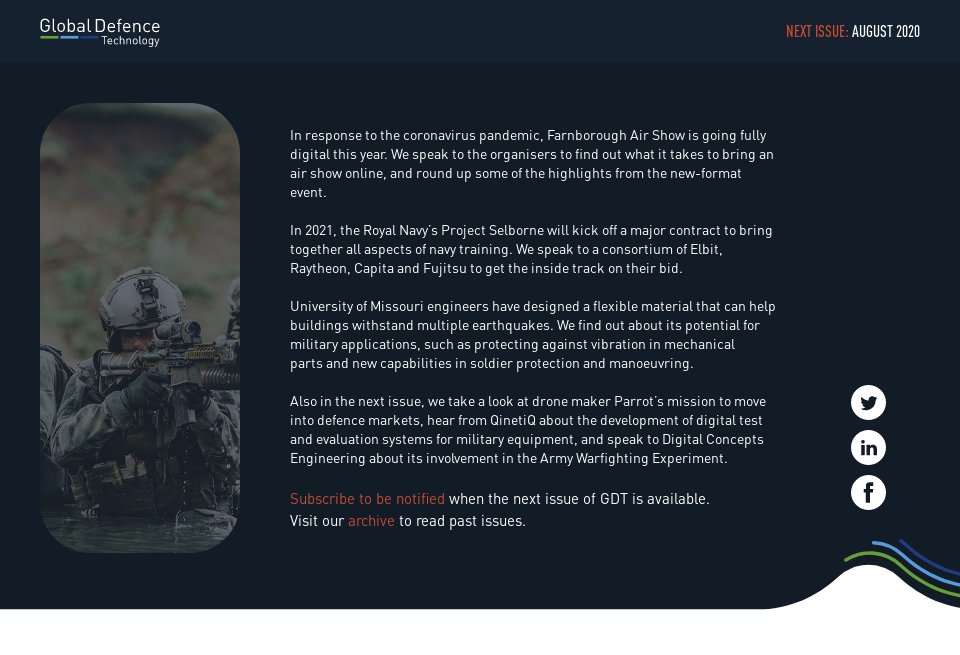 Next issue preview - Global Defence Technology | Issue 113 | July 2020