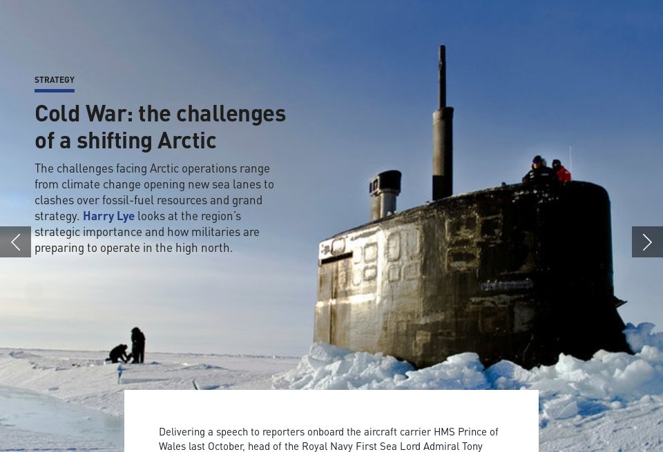 Cold War: the challenges of a shifting Arctic - Global Defence ...