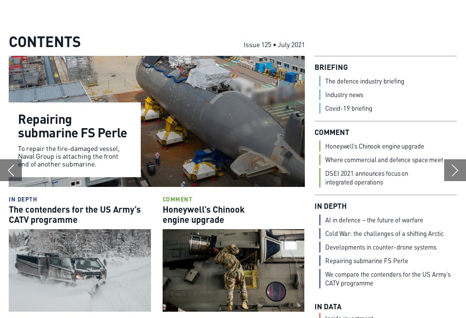 Contents - Global Defence Technology | Issue 125 | July 2021