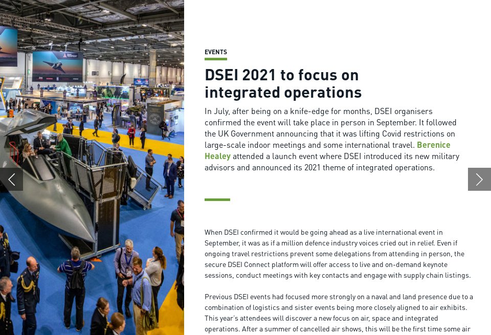 DSEI 2021 to focus on integrated operations Global Defence Technology