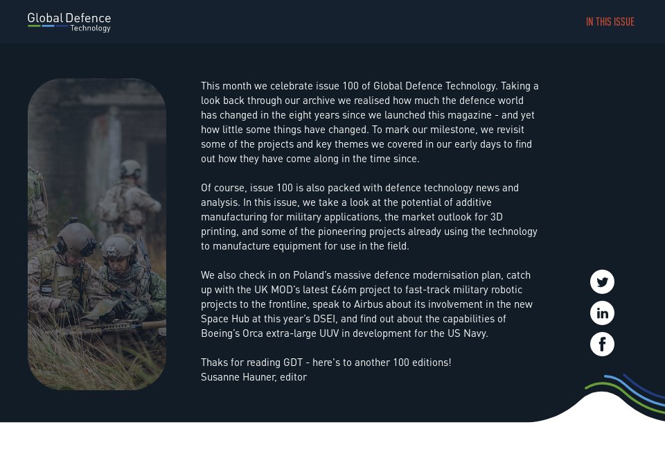 In this issue - Global Defence Technology | Issue 100 | June 2019