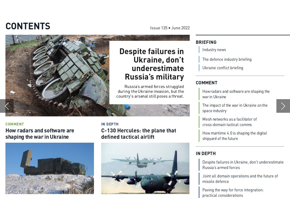 Contents - Global Defence Technology | Issue 135 | June 2022