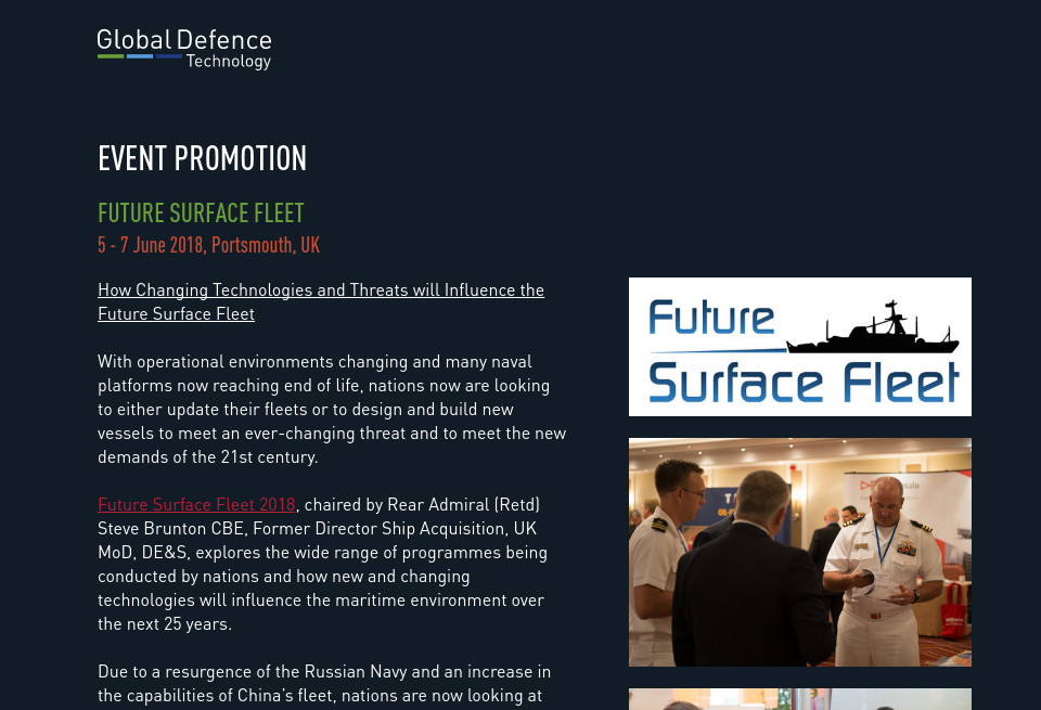 Event Future Surface Fleet Global Defence Technology Issue 85