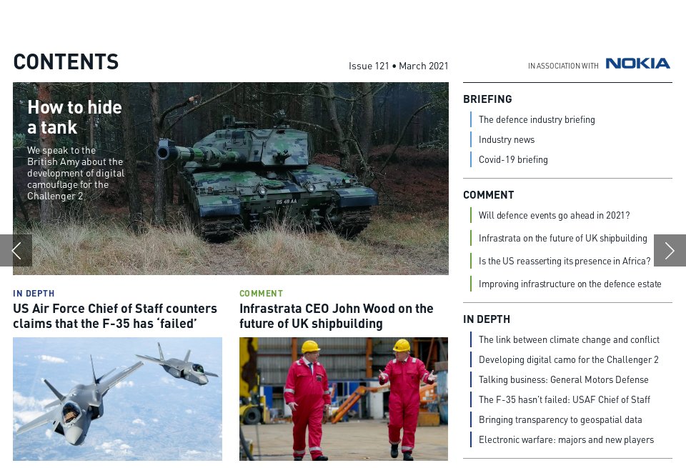 Contents - Global Defence Technology | Issue 121 | March 2021