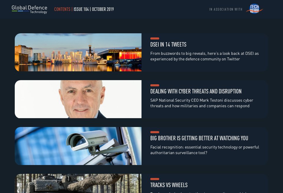 Contents - Global Defence Technology | Issue 104 | October 2019