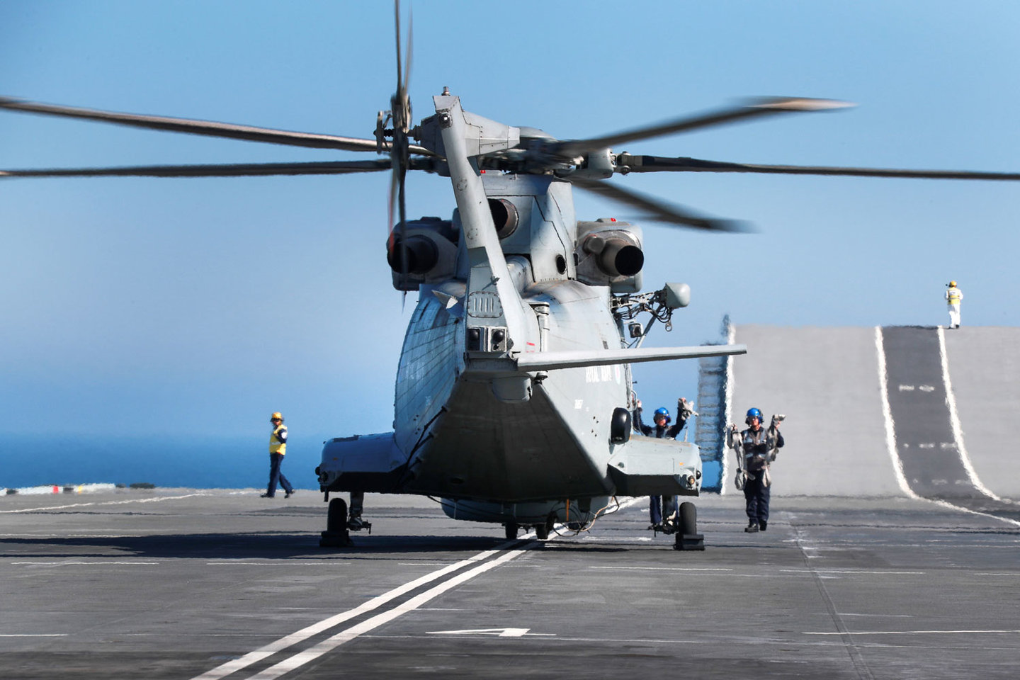 Merlin helicopters will make up the rotary-wing component of the carrier strike group.