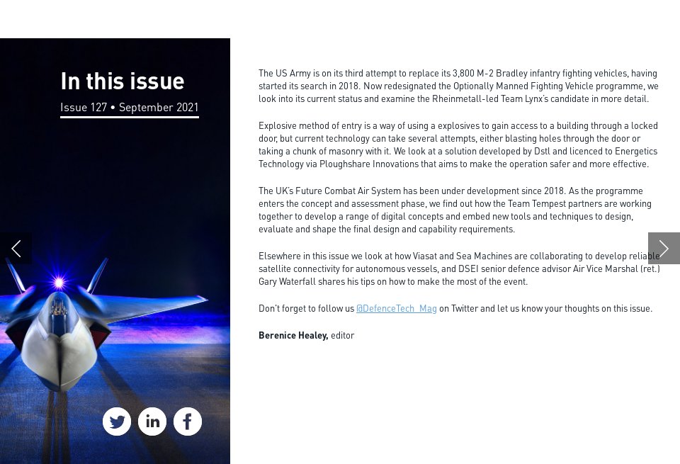In this issue - Global Defence Technology | Issue 127 | September 2021